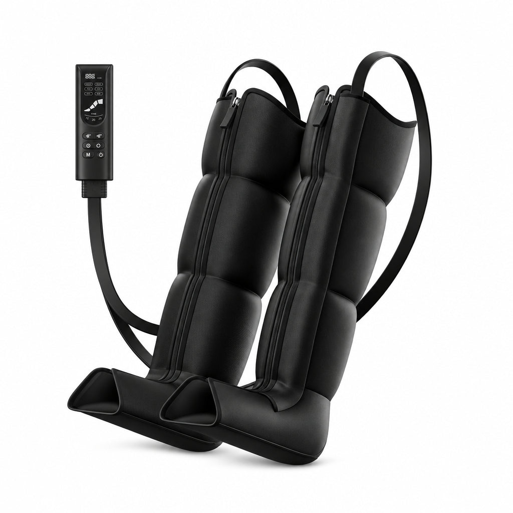 Leg Compression Massager, Full-Leg Compression Boots, Black Medium
