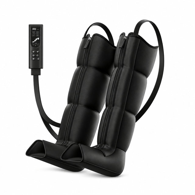 Leg Compression Massager, Full-Leg Compression Boots, Black Medium
