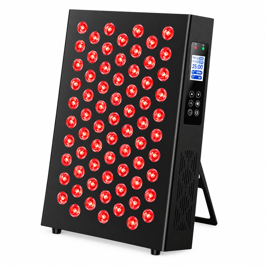 Red Light Therapy Box, 5In1 LED with 630-660-810-830-850, Metal Case, 3 Modes Red Light Panel with Soft Belt, 6 Timing Set - 9 Pulse Modes - 4-Level - Red Light Therapy Panel for Body